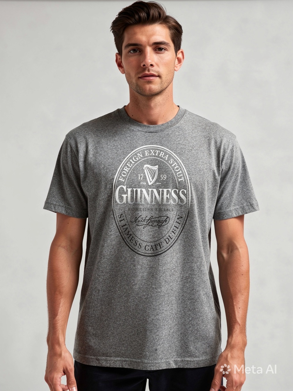 Guinness Beer Graphic Tee Gray Irish Brewery Shirt Sz XXL